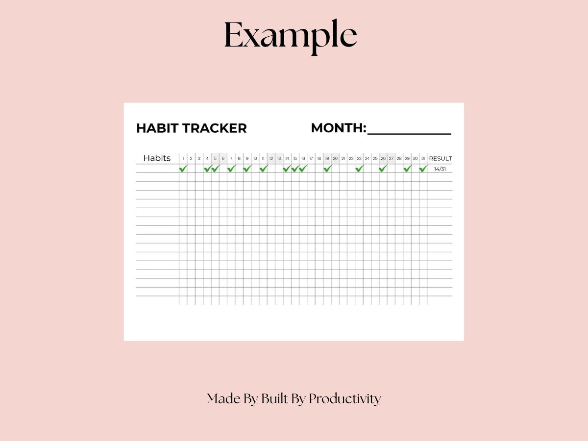 Monthly Habit Tracker Printable PDF, 2 Printable Designs, (US Letter & A4)