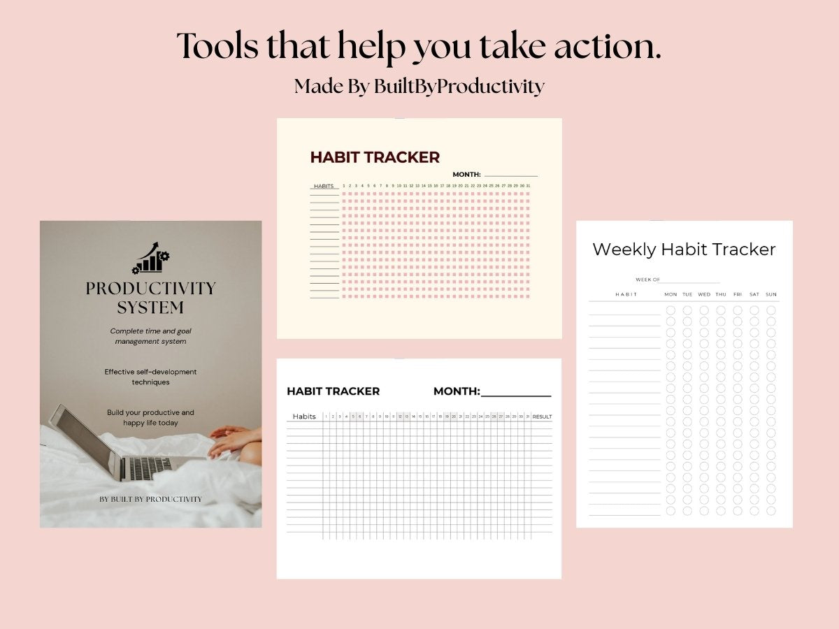 Monthly Habit Tracker Printable PDF, 2 Printable Designs, (US Letter & A4)