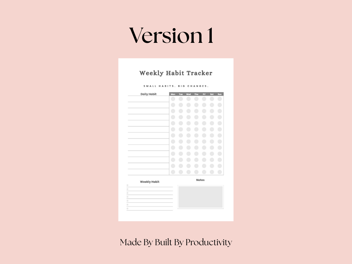Weekly Habit Tracker Printable PDF – 3 Printable Designs (A4 & US Letter)