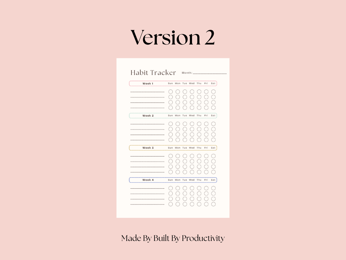 Weekly Habit Tracker Printable PDF – 3 Printable Designs (A4 & US Letter)