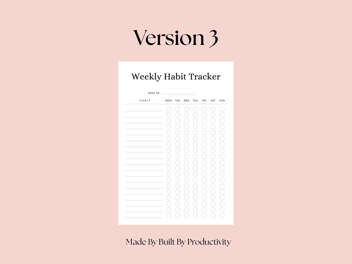 Weekly Habit Tracker Printable PDF – 3 Printable Designs (A4 & US Letter)