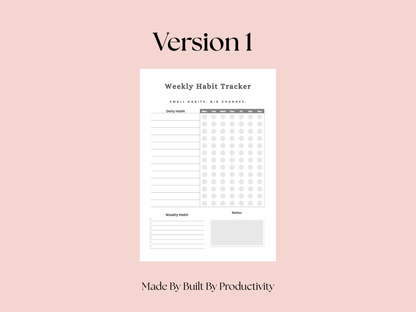 Weekly Habit Tracker | Printable PDF | Instant Download