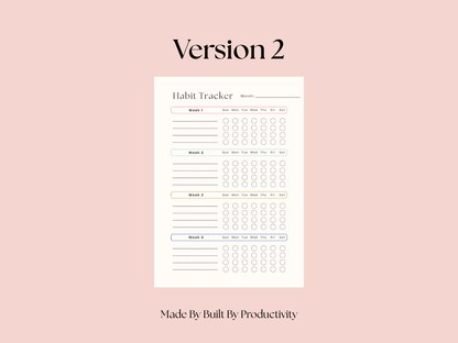 Weekly Habit Tracker | Printable PDF | Instant Download