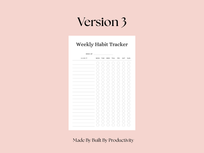 Weekly Habit Tracker | Printable PDF | Instant Download