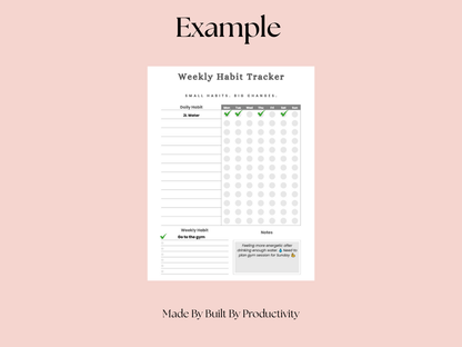 Weekly Habit Tracker | Printable PDF | Instant Download